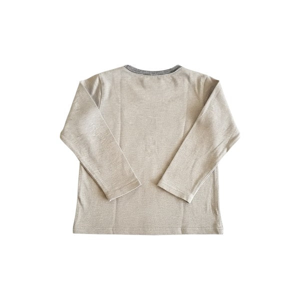 Polera manga larga Algodón Gris Marca Opaline 3 A Estado Casi tiki