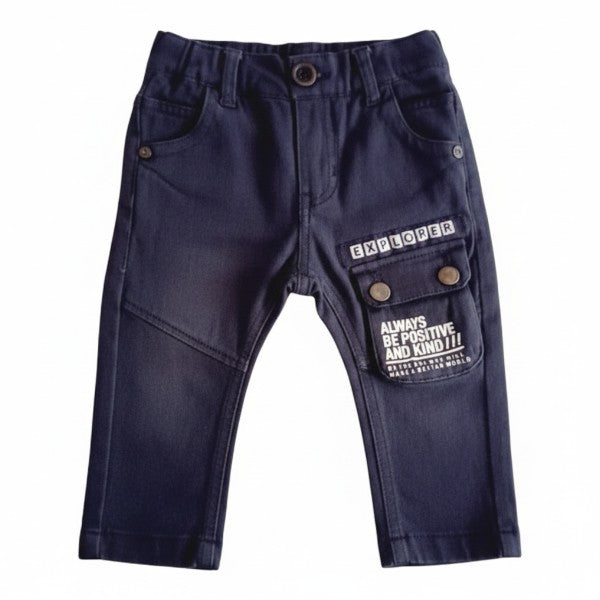 Pantalón Mezclilla Gris Marca Black and blue 12 M Estado Casi tiki