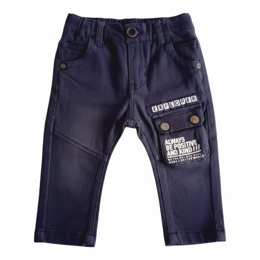 Pantalón Mezclilla Gris Marca Black and blue 12 M Estado Casi tiki
