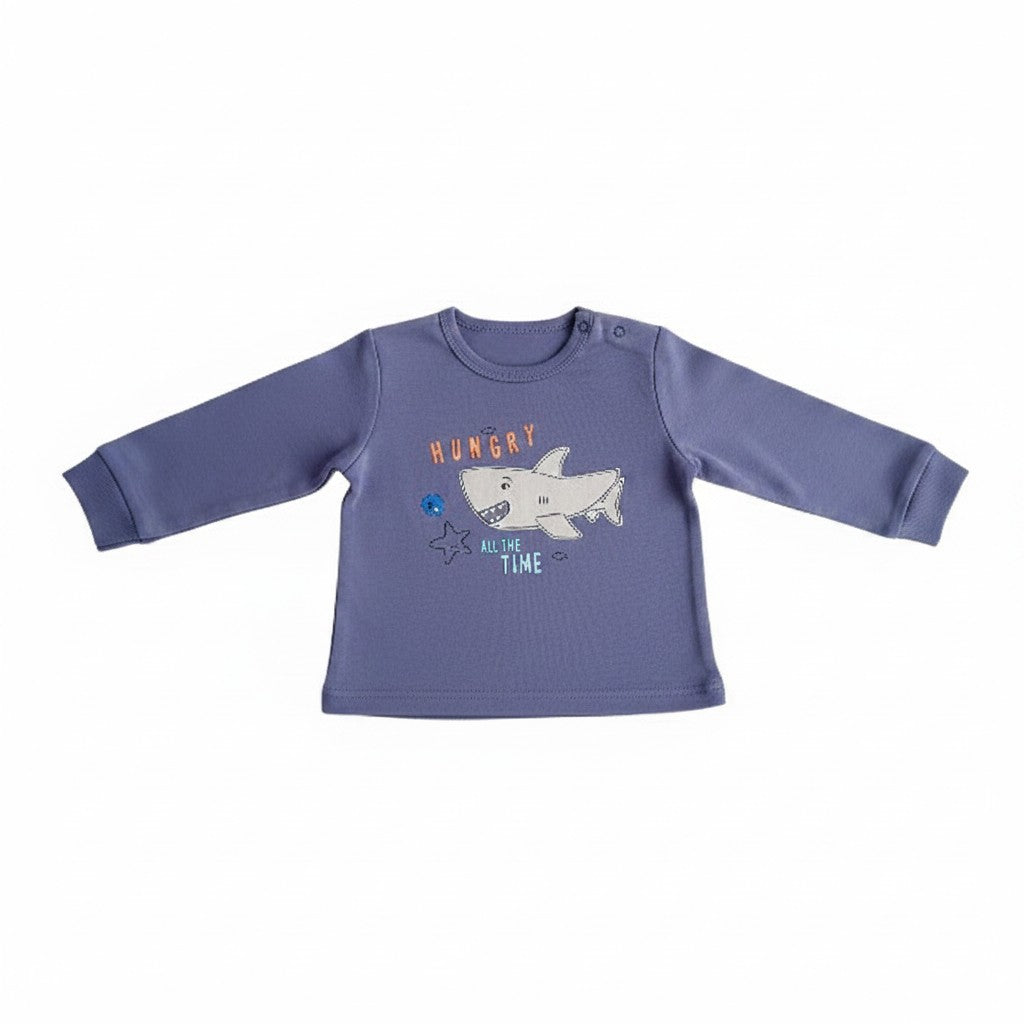 Polera manga larga Micropolar Morado Marca All basics 18 M Estado Casi tiki