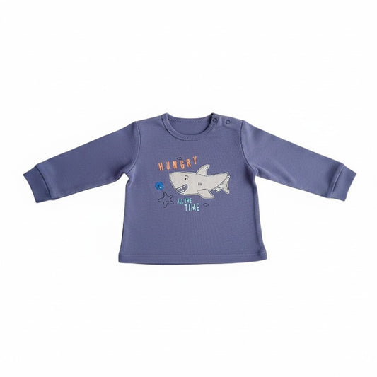 Polera manga larga Micropolar Morado Marca All basics 18 M Estado Casi tiki