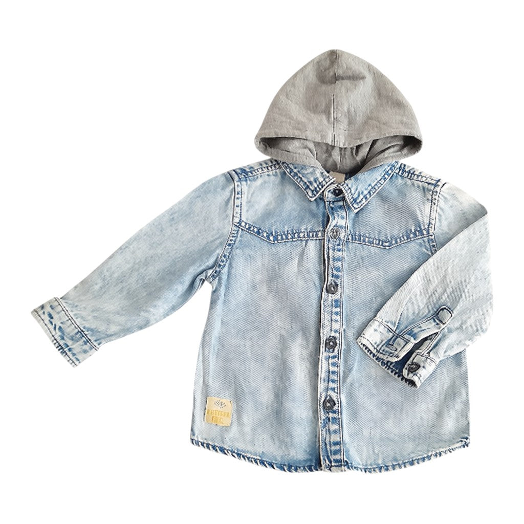 Camisa Mezclilla Celeste Marca Yamp! 18 M Estado Casi tiki