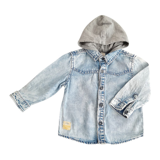 Camisa Mezclilla Celeste Marca Yamp! 18 M Estado Casi tiki