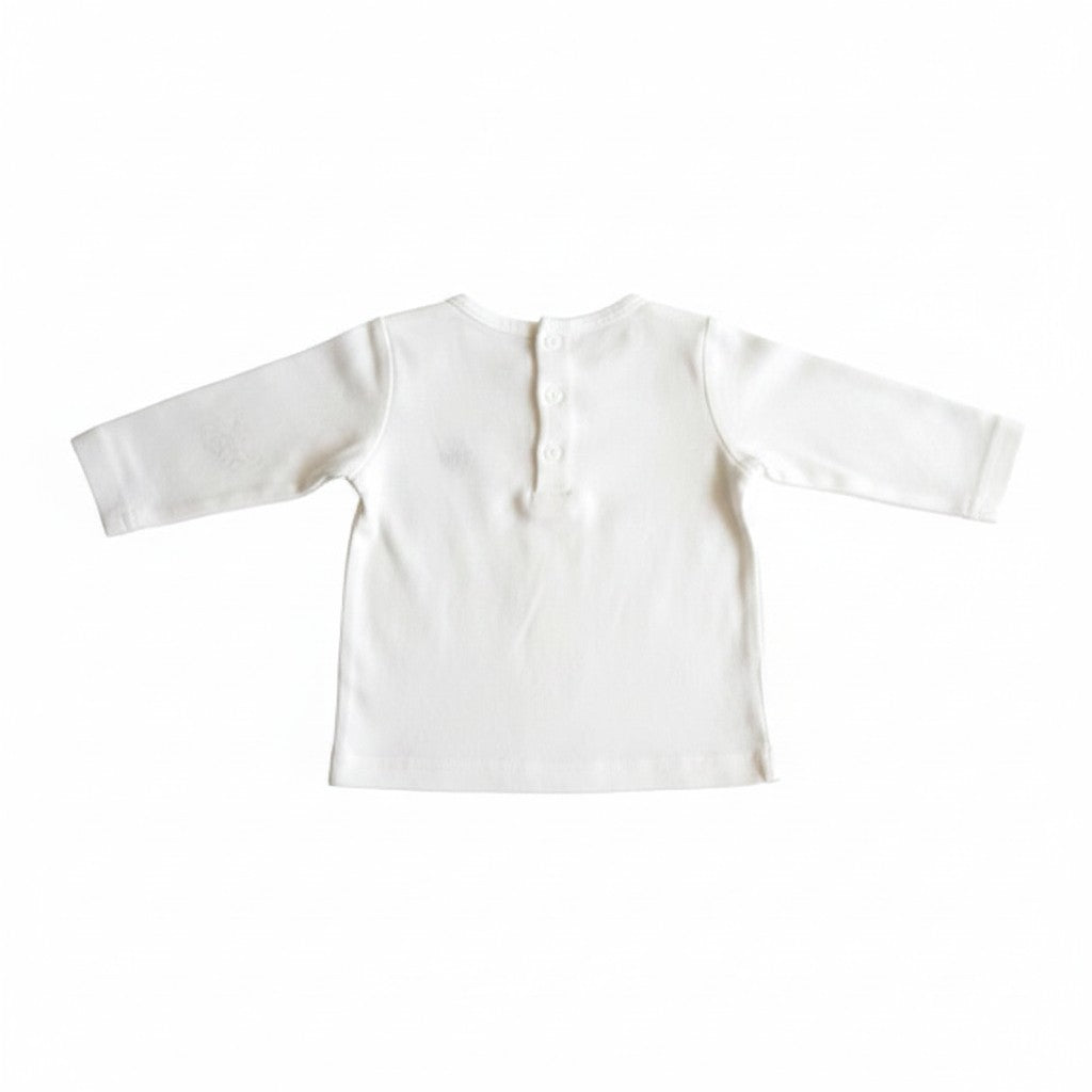 Polera manga larga Algodón Blanco Marca Limonada 0-3 M Estado Tiki taka
