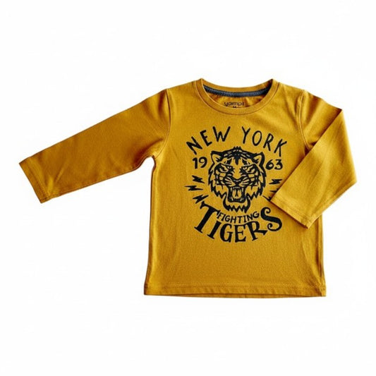 Polera manga larga Algodón Mostaza Marca Yamp! 2 A Estado Casi tiki