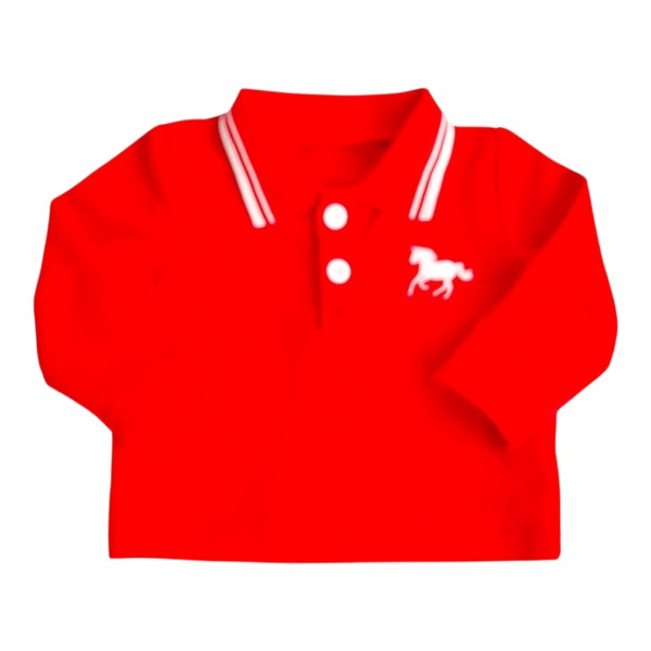 Polera manga larga Piqué Rojo Marca Otra 3-6 M Estado Casi tiki