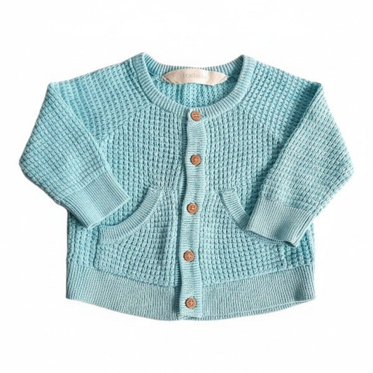 Chaleco Tejido Celeste Marca 4kids 0-3 M Estado Casi tiki