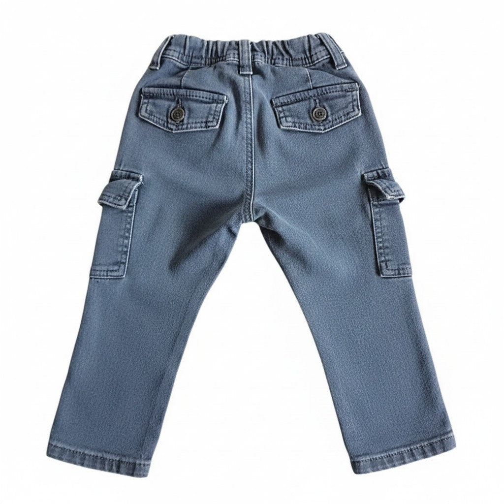Pantalón Mezclilla Gris Marca Otra 9-12 M Estado Casi tiki