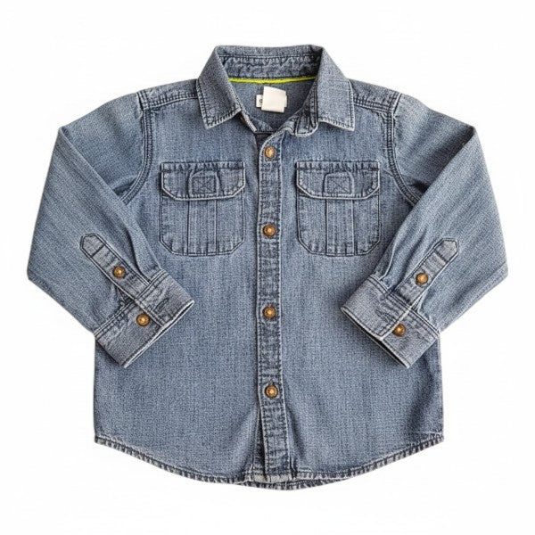 Camisa Mezclilla Gris Marca Carter's 2 A Estado Tiki taka