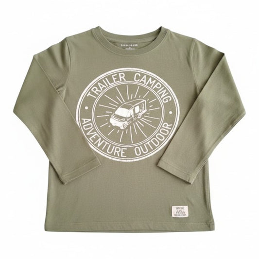 Polera manga larga Algodón Verde Marca Otra 8 A Estado Casi tiki