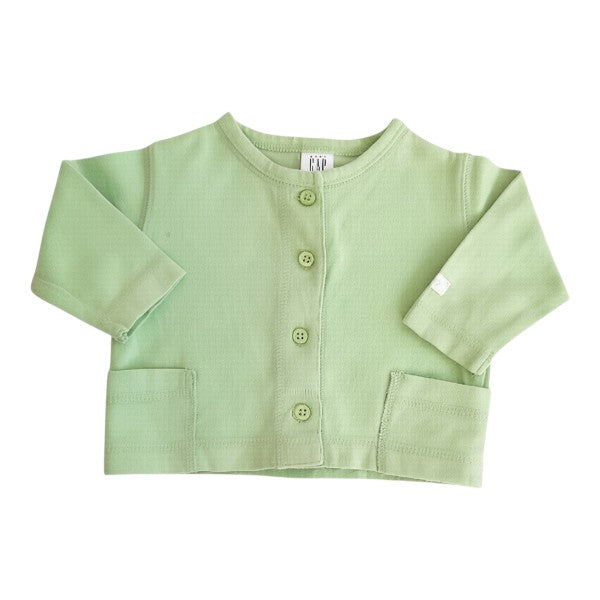 Polera manga larga Algodón Verde agua Marca Gap 0-3 M Estado Casi tiki