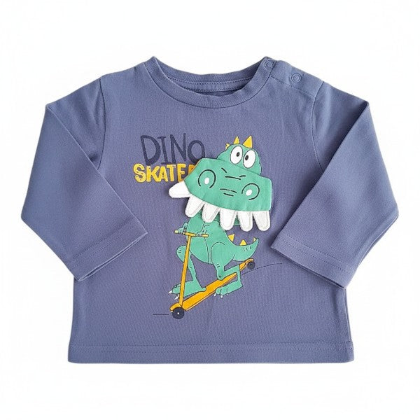 Polera manga larga Algodón Azul Marca Yamp! 6 M Estado Casi tiki