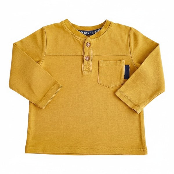 Polera manga larga Algodón Mostaza Marca 4kids 6 M Estado Casi tiki