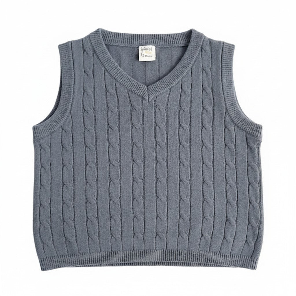 Chaleco Tejido Gris Marca Yamp! 6 M Estado Casi tiki