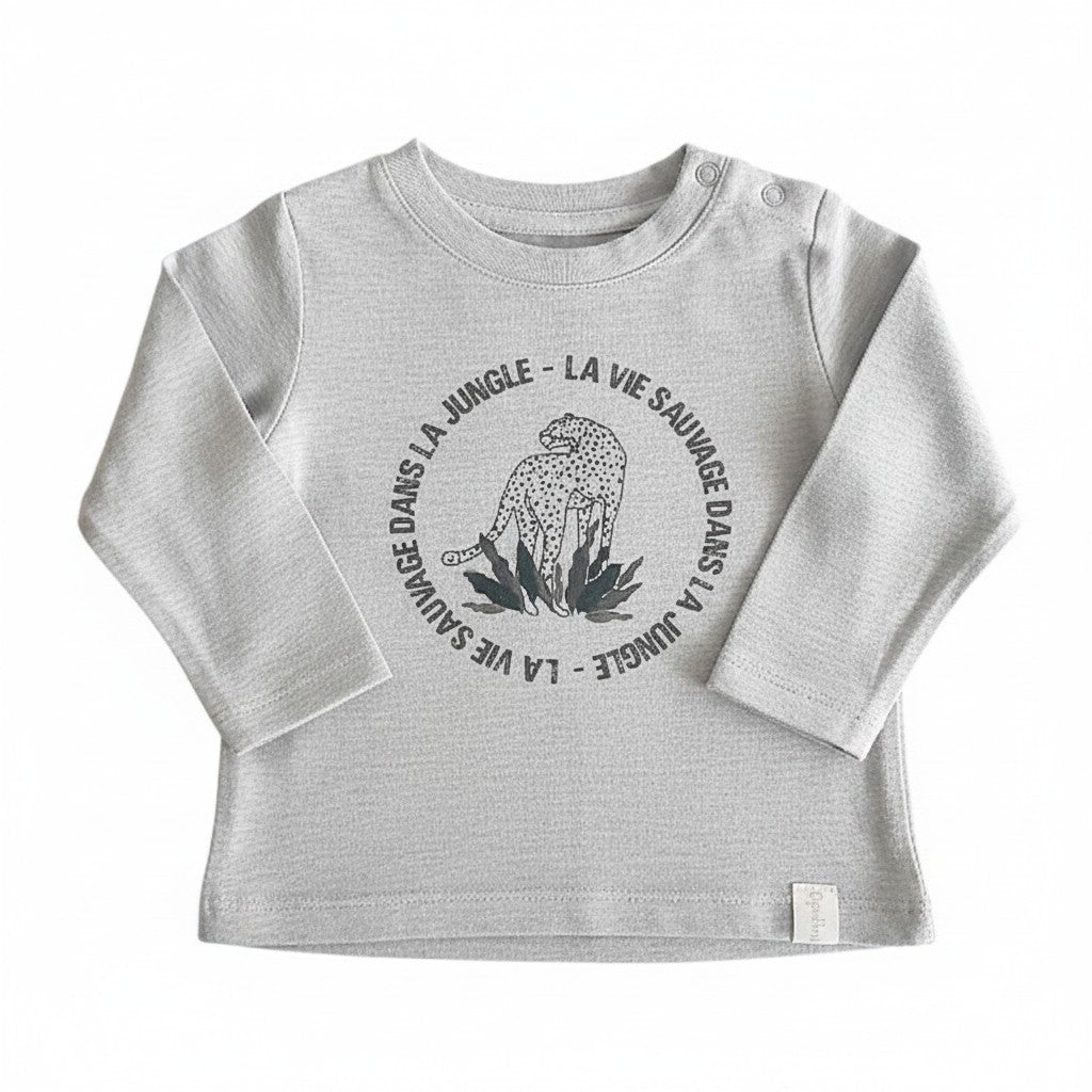 Polera manga larga Algodón Gris Marca Opaline 9 M Estado Casi tiki