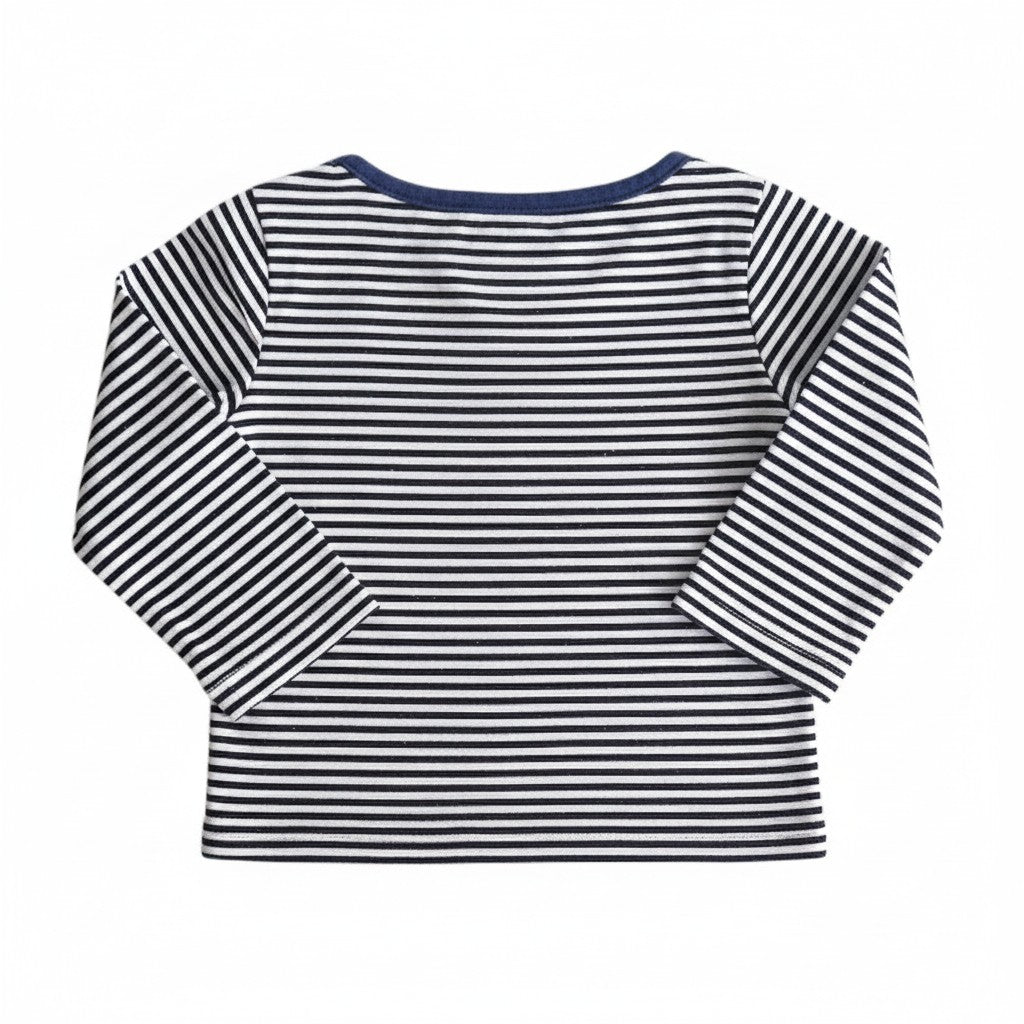 Polera manga larga Algodón Rayas Marca Shein 9 M Estado Casi tiki