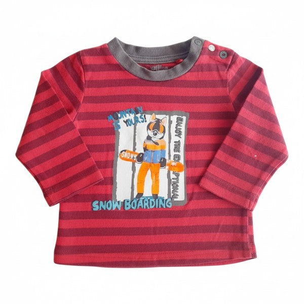 Polera manga larga Algodón Diseños Marca Pillin 3-6 M Estado Casi tiki