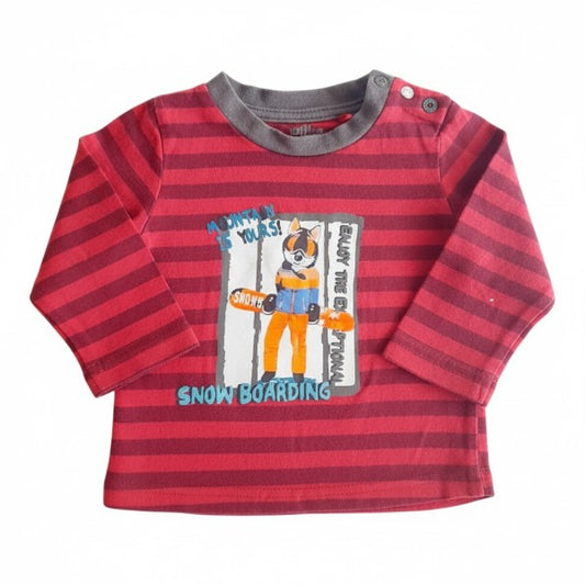 Polera manga larga Algodón Diseños Marca Pillin 3-6 M Estado Casi tiki