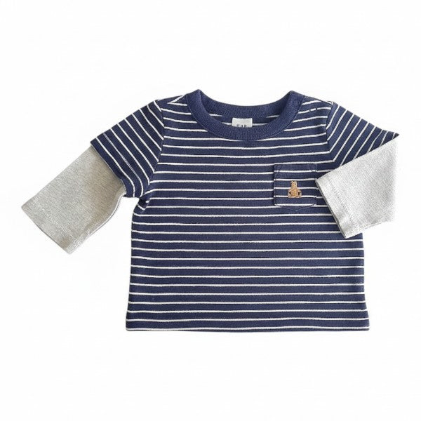 Polera manga larga Algodón Rayas Marca Otra 0-3 M Estado Casi tiki