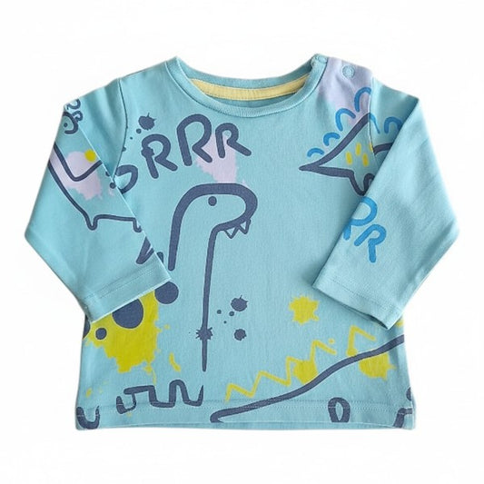 Polera manga larga Algodón Diseños Marca Black and blue 3-6 M Estado Casi tiki