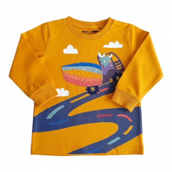 Polera manga larga Algodón Amarillo Marca Otra 3 A Estado Casi tiki