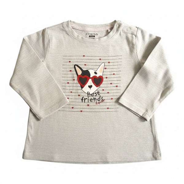 Polera manga larga Algodón Gris Marca Chess 3 A Estado Casi tiki