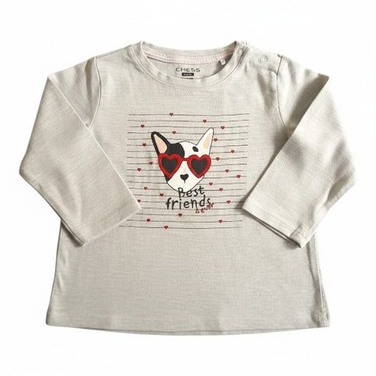 Polera manga larga Algodón Gris Marca Chess 3 A Estado Casi tiki