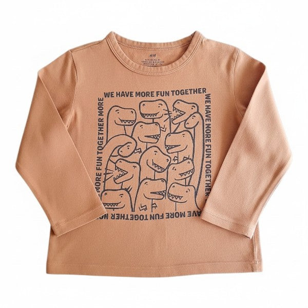 Polera manga larga Algodón Café Marca Hym 2 A Estado Casi tiki
