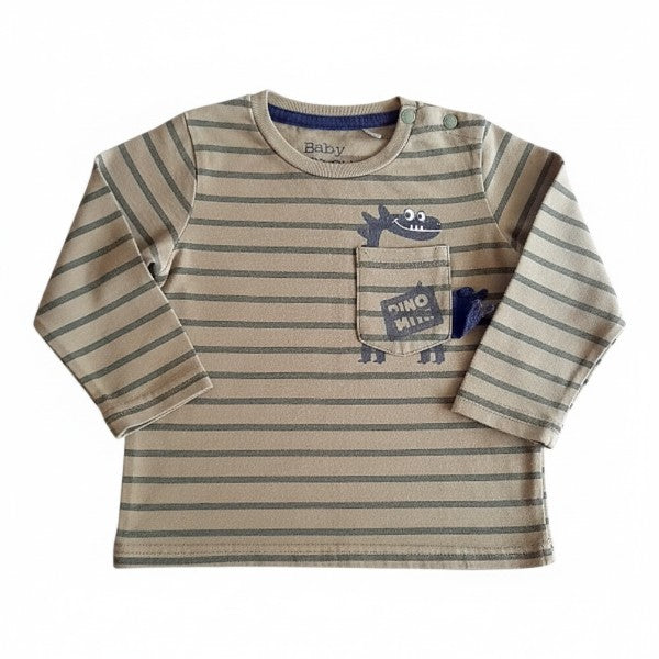 Polera manga larga Algodón Verde Marca Baby harvest 12-18 M Estado Casi tiki