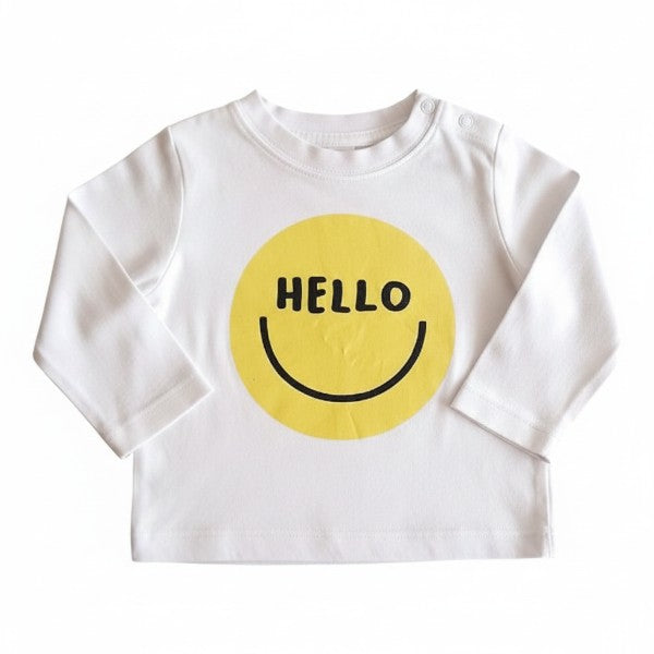 Polera manga larga Algodón Blanco Marca All basics 9 M Estado Casi tiki