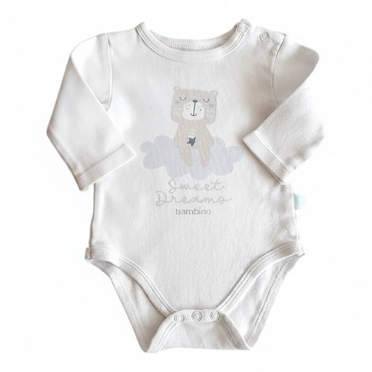 Body Algodón Blanco Marca Bambino 0-3 M Estado Casi tiki