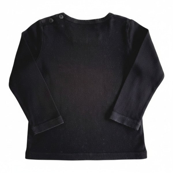 Polera manga larga Algodón Negro Marca Otra 6-9 M Estado Casi tiki