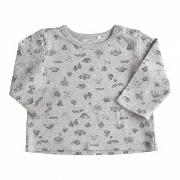Polera manga larga Algodón Gris Marca Yamp! 12 M Estado Casi tiki