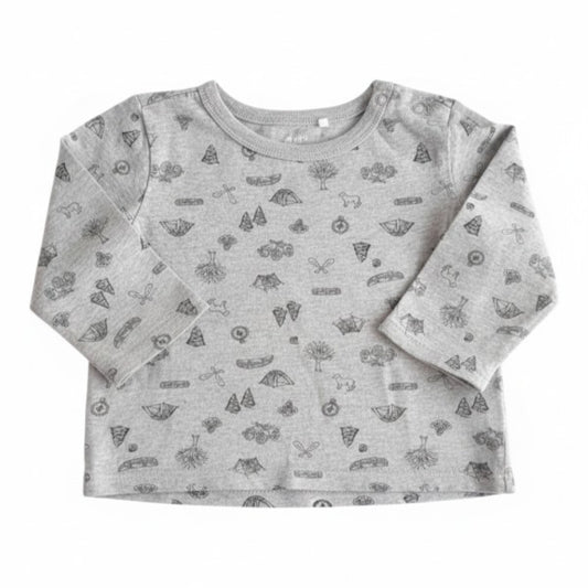 Polera manga larga Algodón Gris Marca Yamp! 12 M Estado Casi tiki