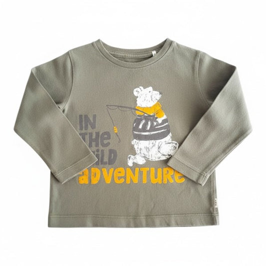 Polera manga larga Algodón Verde Marca Colloky 12-18 M Estado Casi tiki