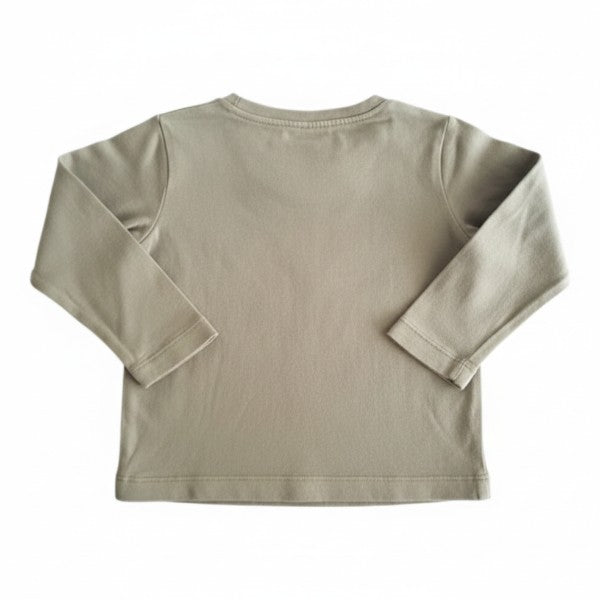 Polera manga larga Algodón Verde Marca Colloky 12-18 M Estado Casi tiki