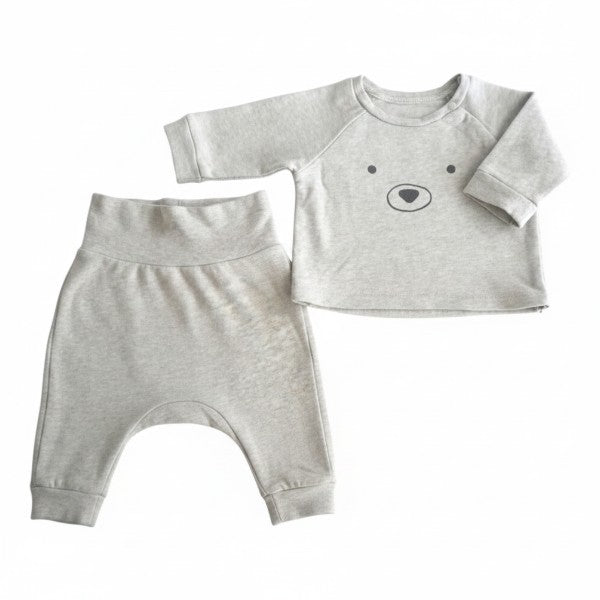 Conjunto Algodón Gris Marca Hym 0-3 M Estado Casi tiki