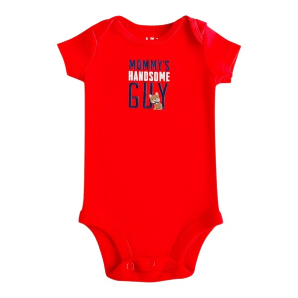 Body Manga Corta Algodón Rojo Marca Carter's 0-3 M Estado Tiki taka