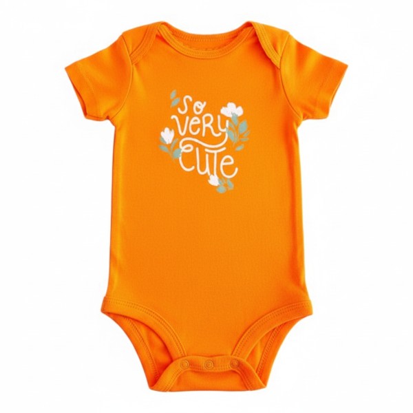 Body Manga Corta Algodón Naranja Marca Otra 6 M Estado Tiki taka