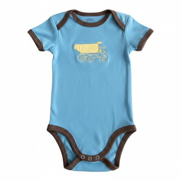 Body Manga Corta Algodón Azul Marca Carter's 9 M Estado Casi tiki