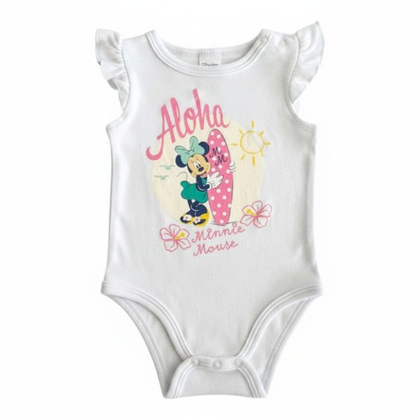 Body Manga Corta Algodón Verde agua Marca Disney 0-3 M Estado Casi tiki