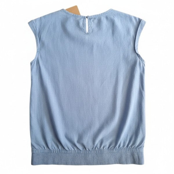 Blusa Manga Corta Tela Azul Marca Hym 10 A Estado Casi tiki