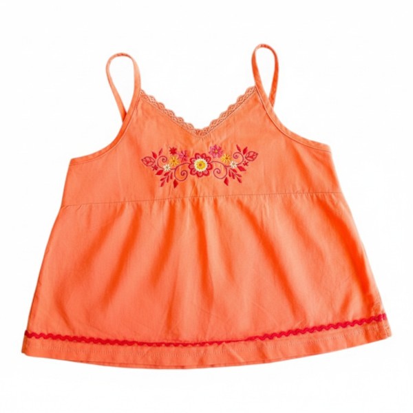 Blusa Manga Corta Tela Naranja Marca Otra 3 A Estado Casi tiki