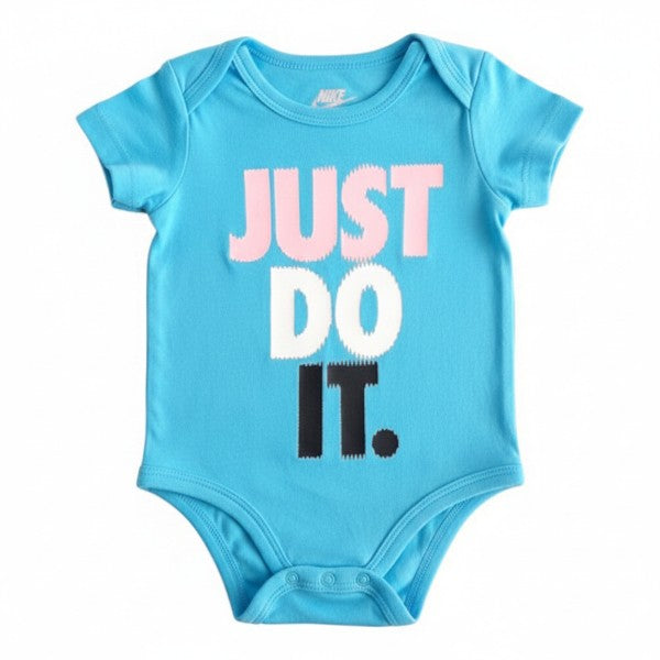 Body Manga Corta Algodón Celeste Marca Nike 0-3 M Estado Casi tiki