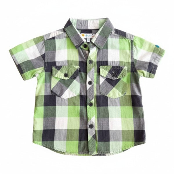 Camisa Manga Corta Tela cuadrillé Marca Otra 12-18 M Estado Casi tiki