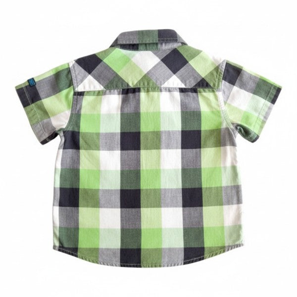 Camisa Manga Corta Tela cuadrillé Marca Otra 12-18 M Estado Casi tiki