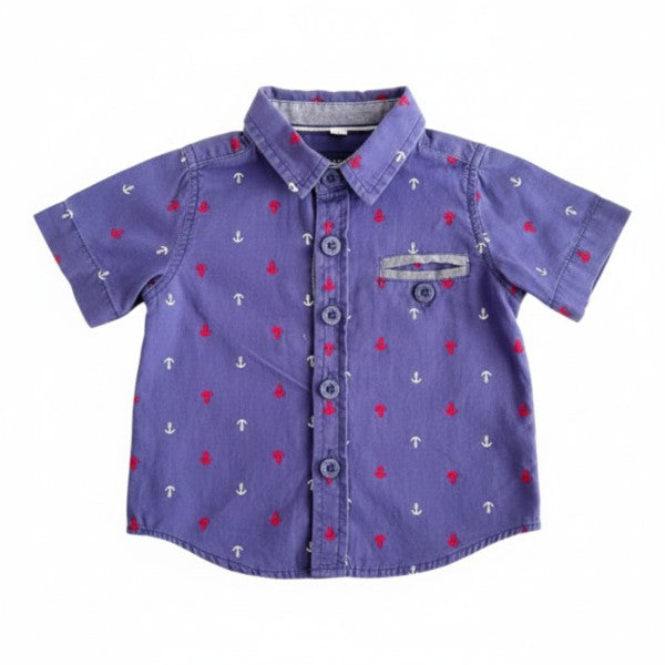 Camisa Manga Corta Tela Diseños Marca Black and blue 0-3 M Estado Casi tiki