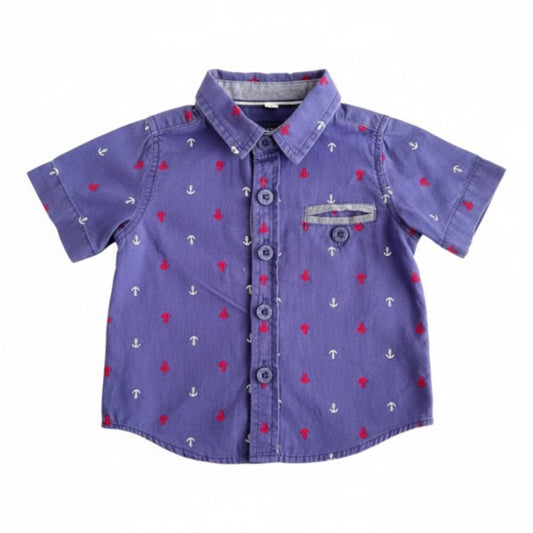 Camisa Manga Corta Tela Diseños Marca Black and blue 0-3 M Estado Casi tiki
