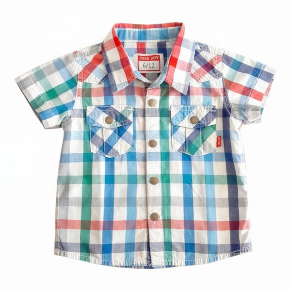 Camisa Manga Corta Tela cuadrillé Marca Ficcus 6 M Estado Casi tiki