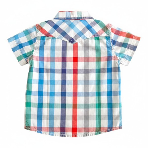 Camisa Manga Corta Tela cuadrillé Marca Ficcus 6 M Estado Casi tiki